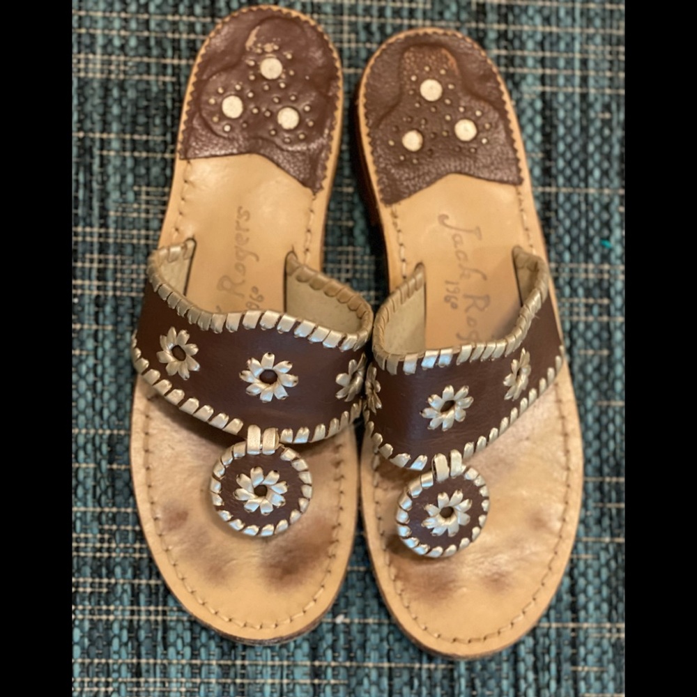 Brown Jack Rogers Flip Flops